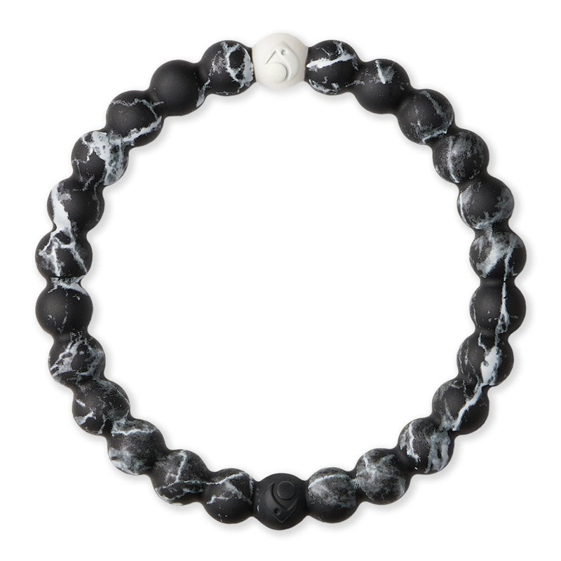 Lokai Silicone Beaded Bracelet for Women & Men, Marble Black - Small, 6 Inch Circumference - Silicone Jewelry Fashion Bracelet Slides-On for Comfortable Fit - Image 1